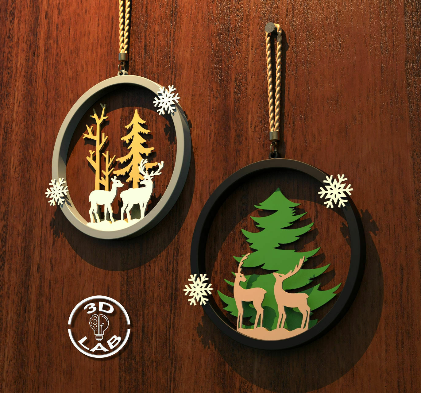 Wall ring for Christmas party decorations 3D print model_2