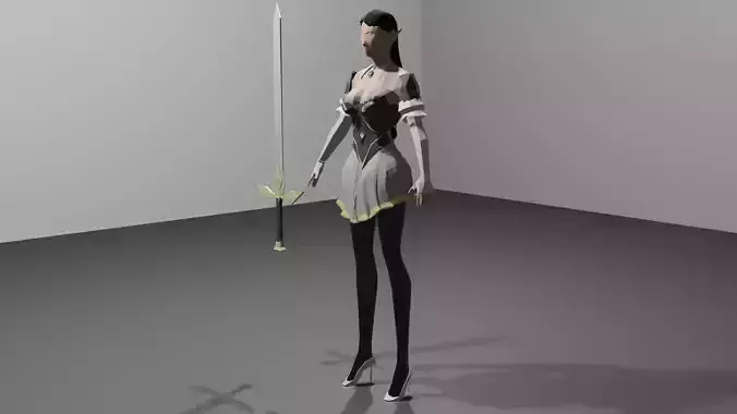 girl elf warrior with a sword