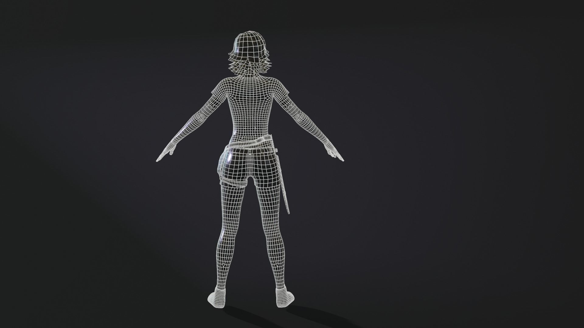 Female low poly model named Jenni Low-poly 3D model_22