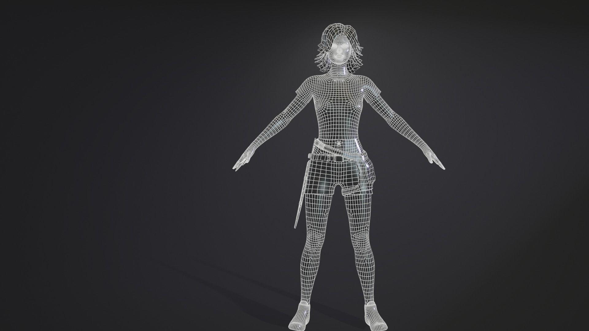 Female low poly model named Jenni Low-poly 3D model_20
