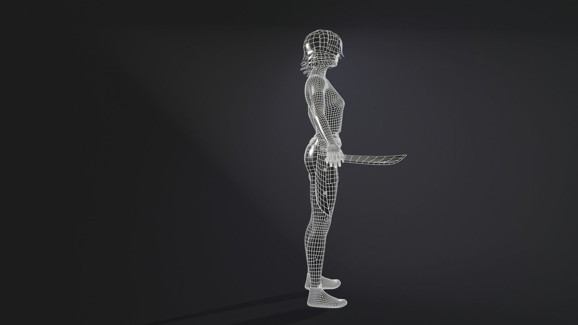 Female low poly model named Jenni Low-poly 3D model_21