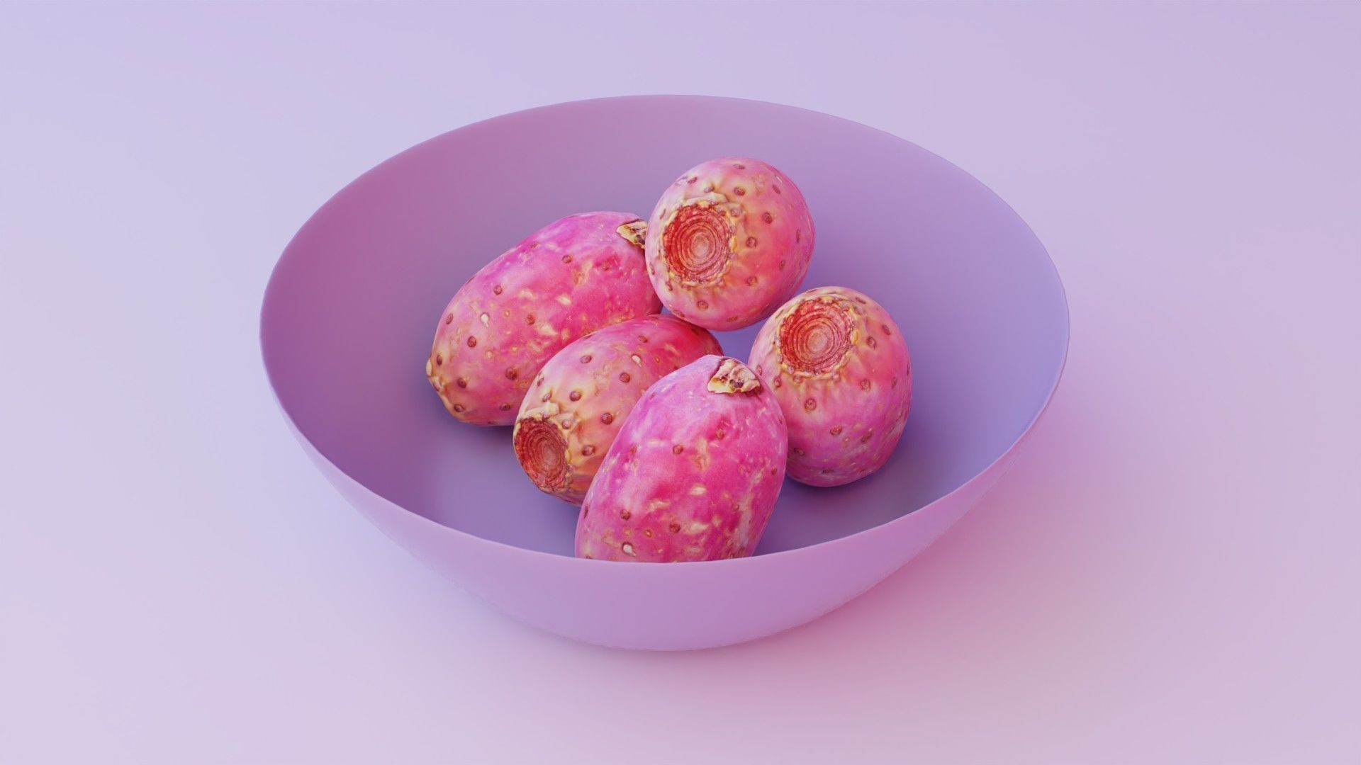 Prickly pear 01 Low-poly 3D model_7