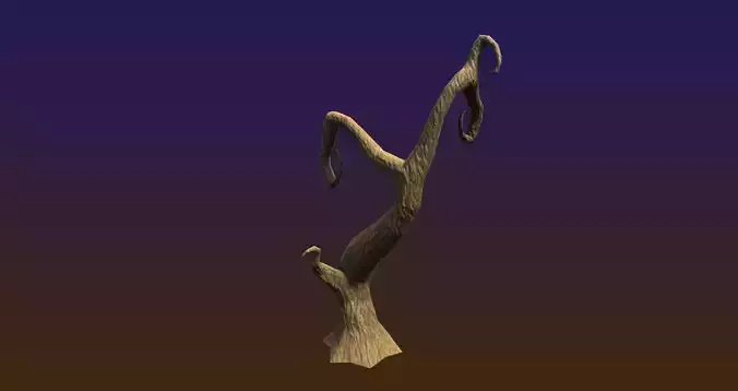 Spooky Halloween Tree FREE Game asset Free low-poly 3D model
