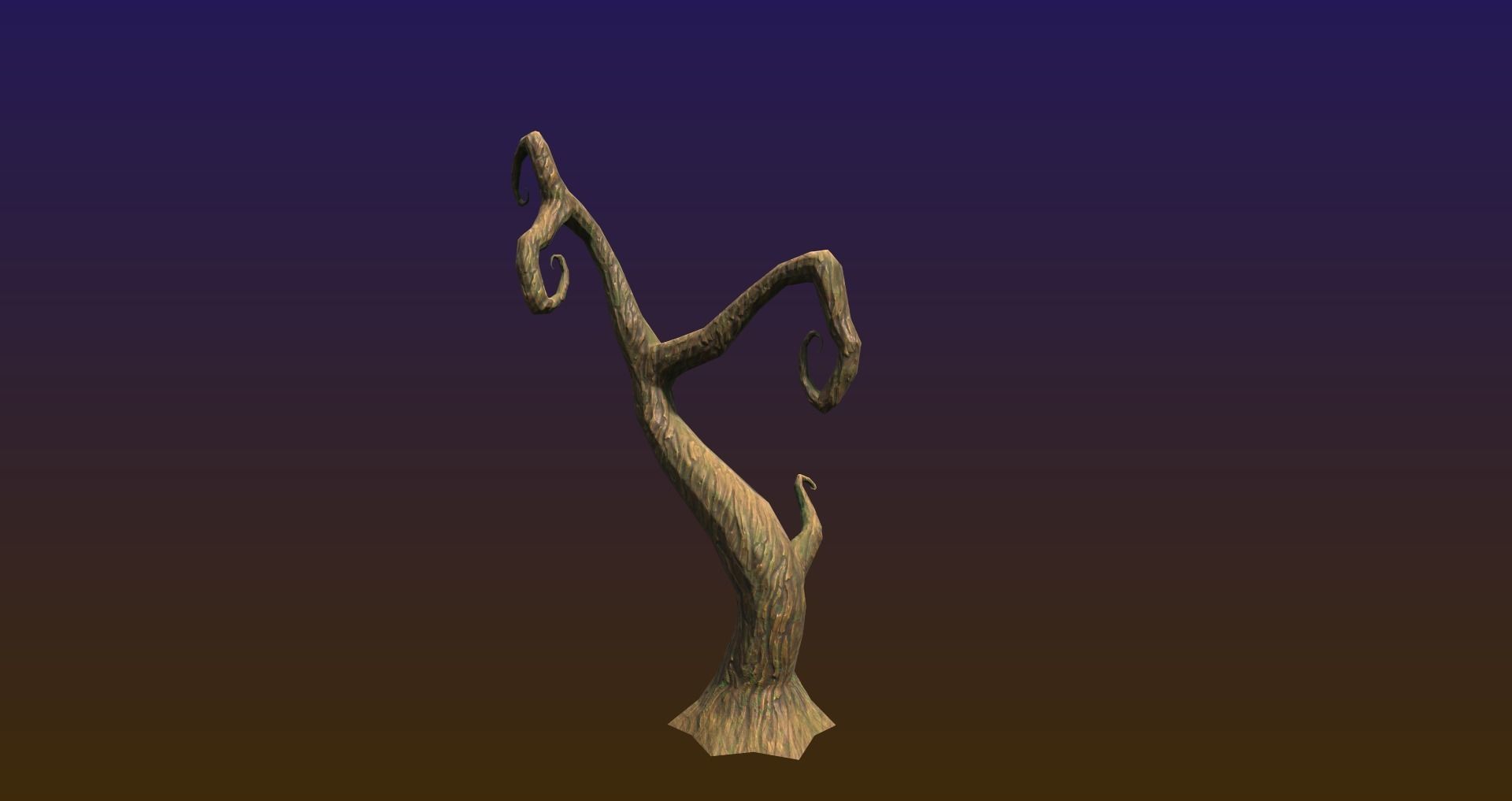 Spooky Halloween Tree FREE Game asset Free low-poly 3D model_1