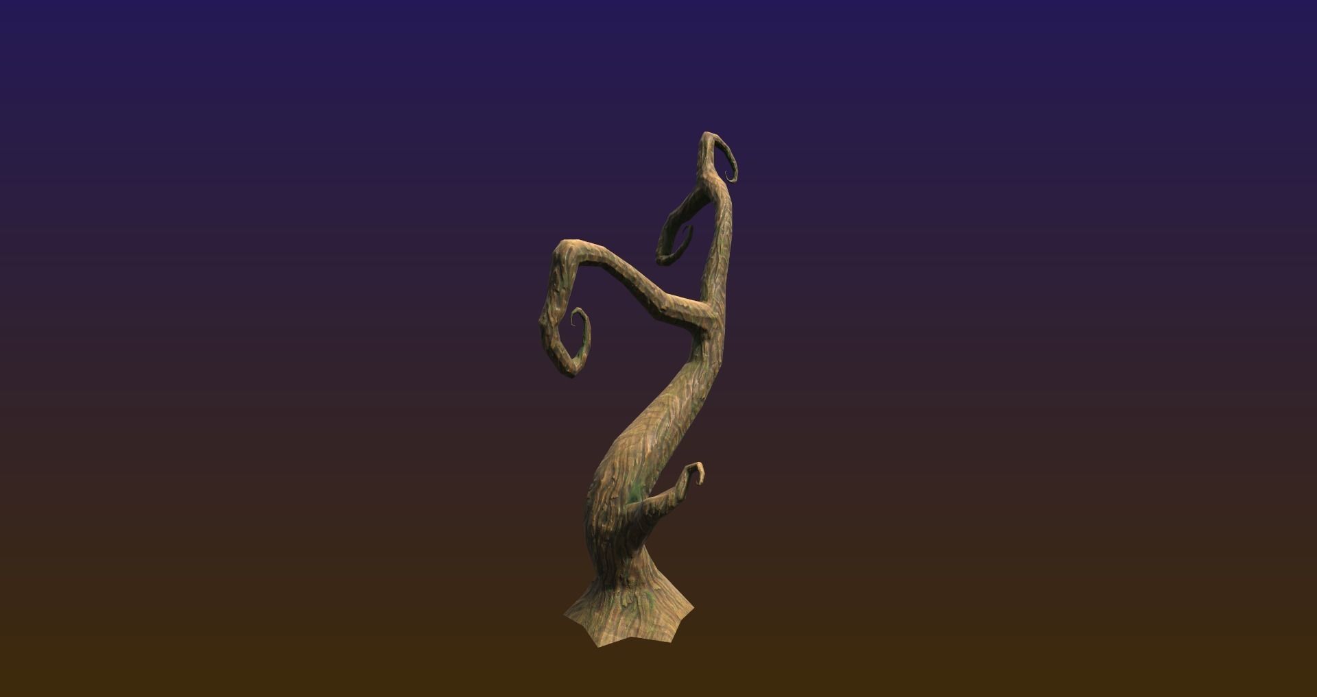 Spooky Halloween Tree FREE Game asset Free low-poly 3D model_2