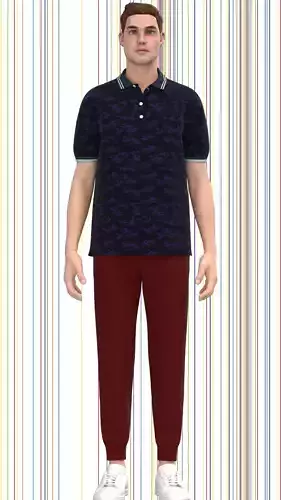 Mens Polo shirt Low-poly 3D model