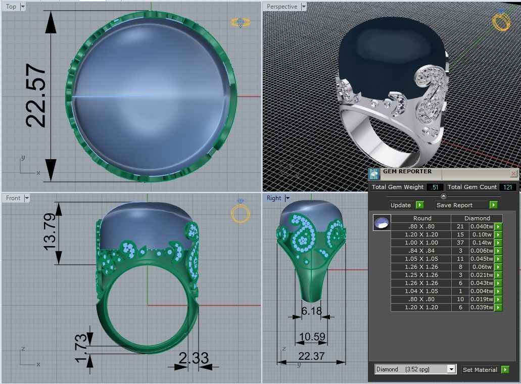 Patterns ring  500 3D print model_4