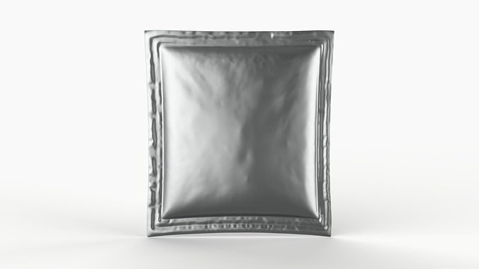 Sachet packing Mockup 3D model 2
