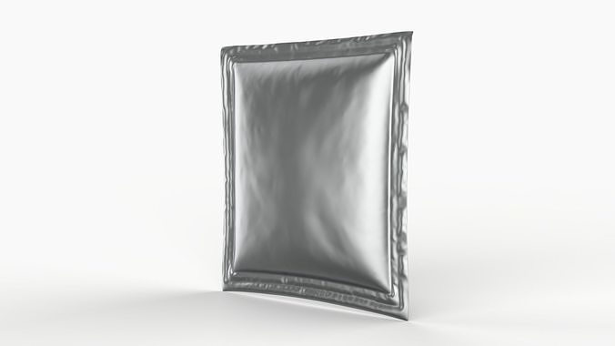 Sachet packing Mockup 3D model 5