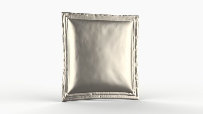 Sachet packing Mockup 3D model 7
