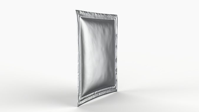 Sachet packing Mockup 3D model 6
