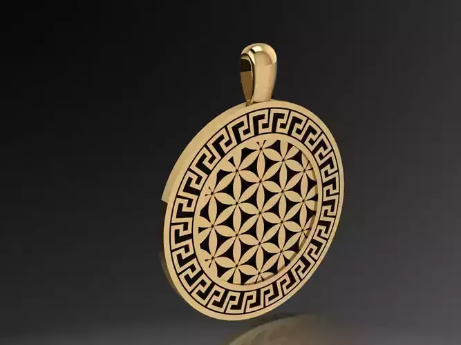 Pattern round necklace  502