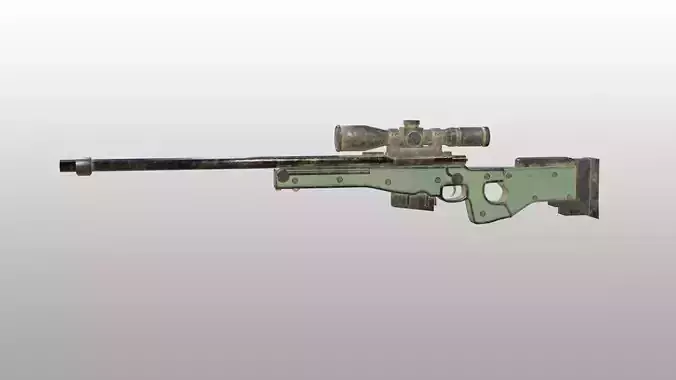AWM gun 3d model game assest Free 3D model