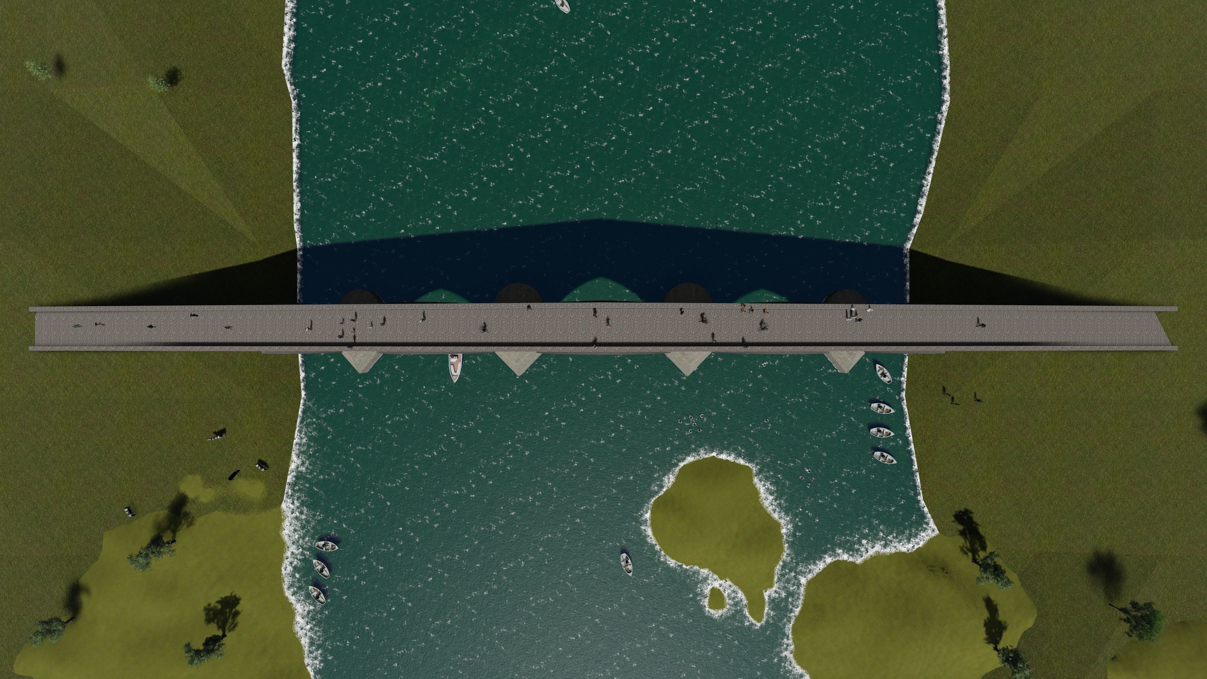 roman bridge Low-poly 3D model_3