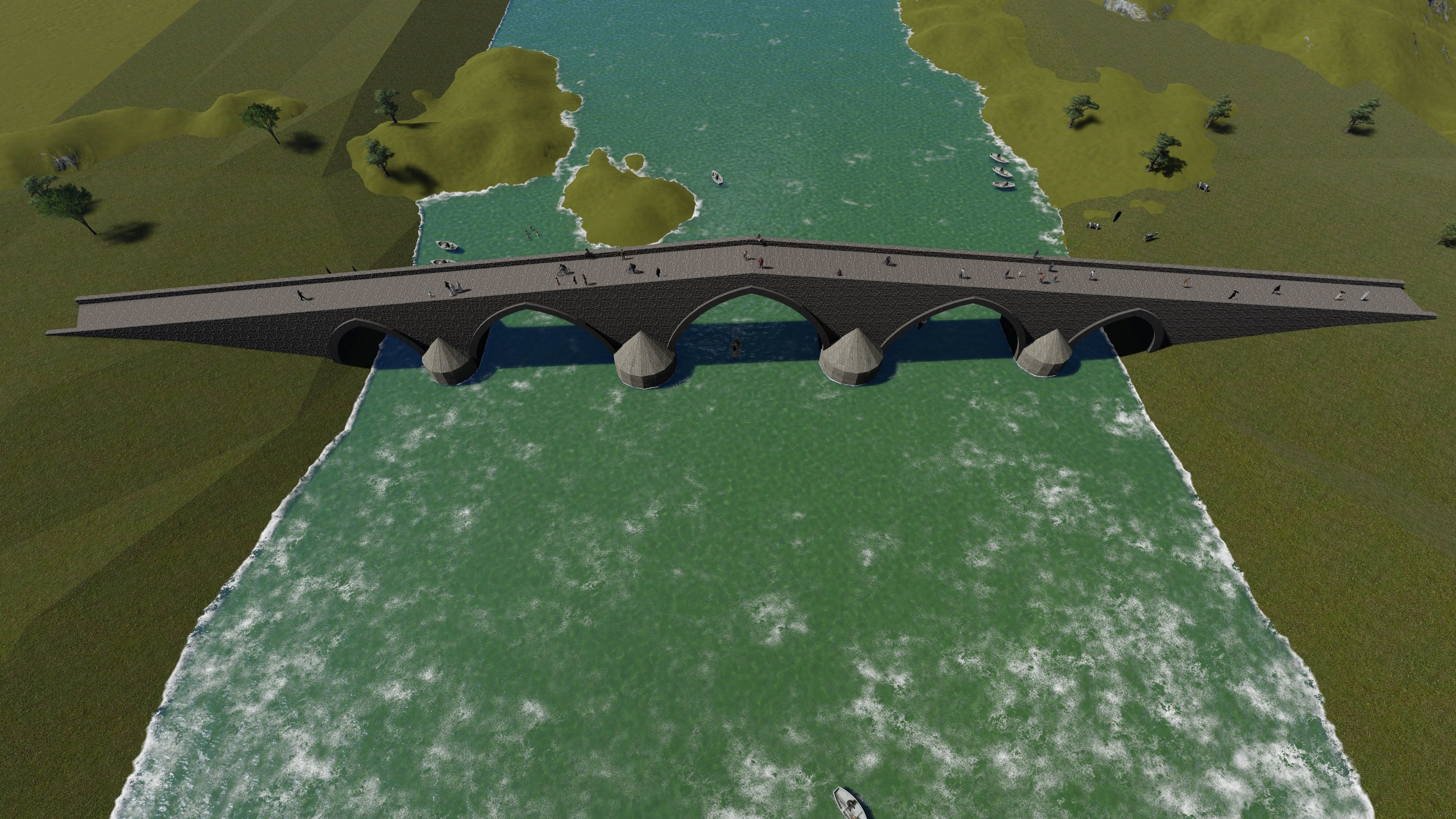 roman bridge Low-poly 3D model_2