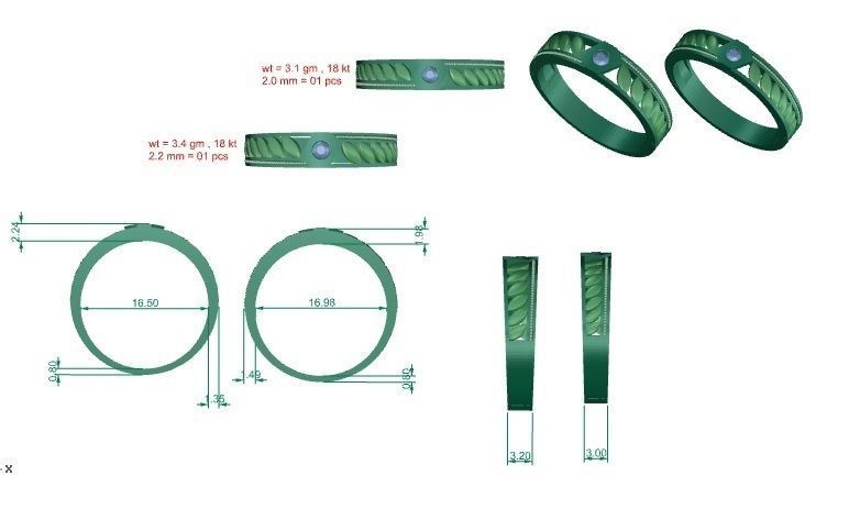 Band ring - 754ND-NI16 17 3D print model_5