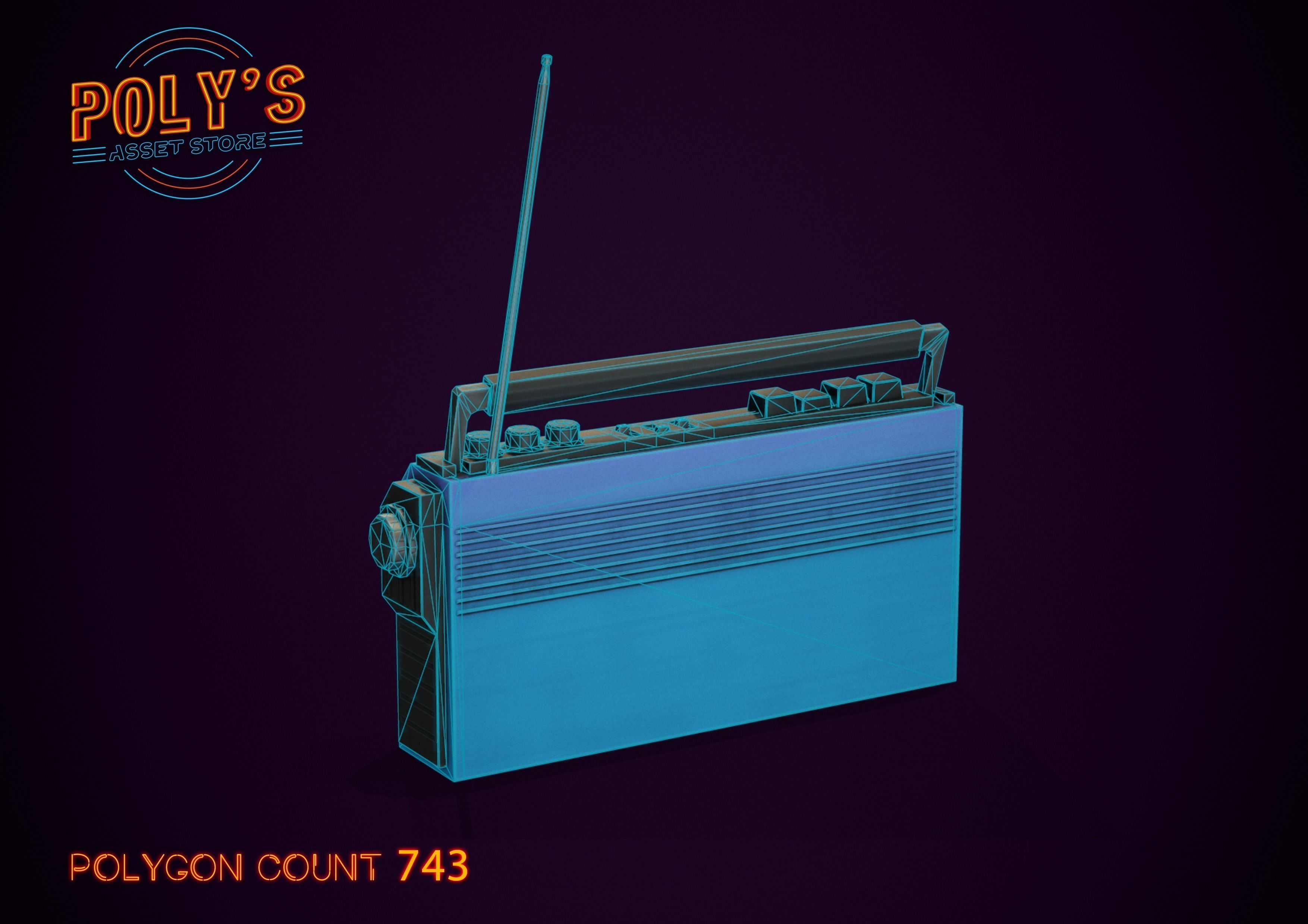 Radio Set - Low Poly Stylized  Low-poly 3D model_5