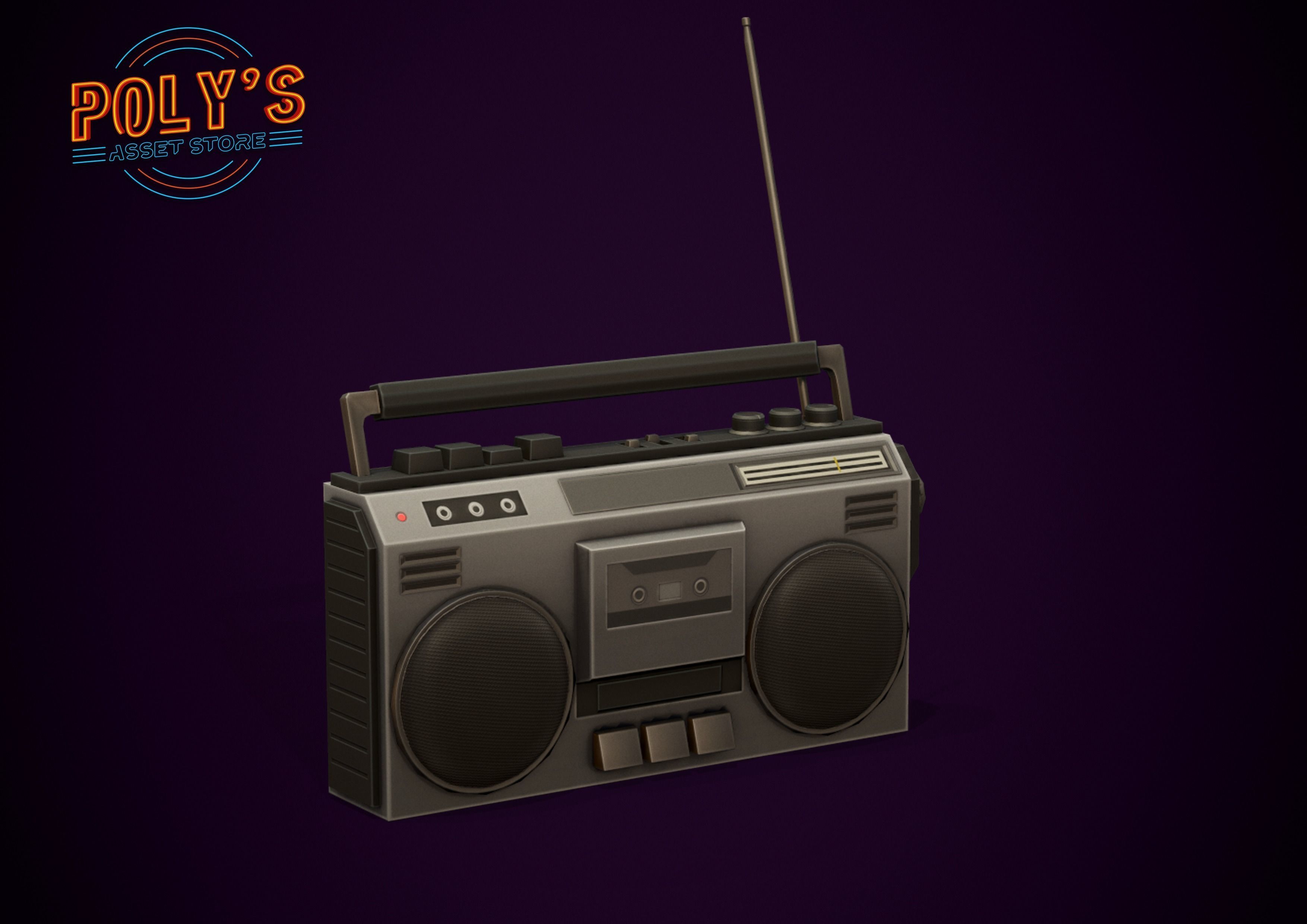 Radio Set - Low Poly Stylized  Low-poly 3D model_8