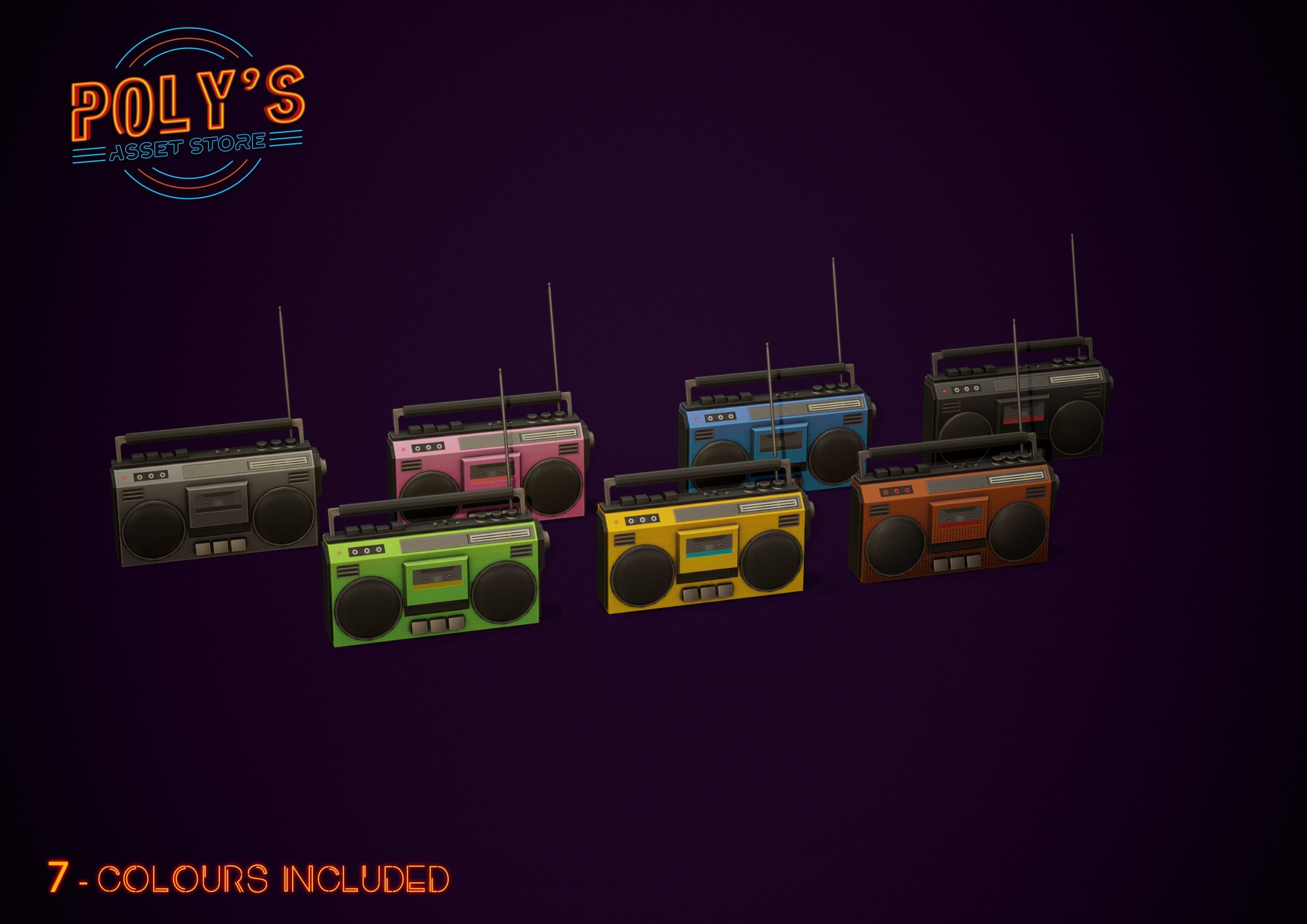 Radio Set - Low Poly Stylized  Low-poly 3D model_2