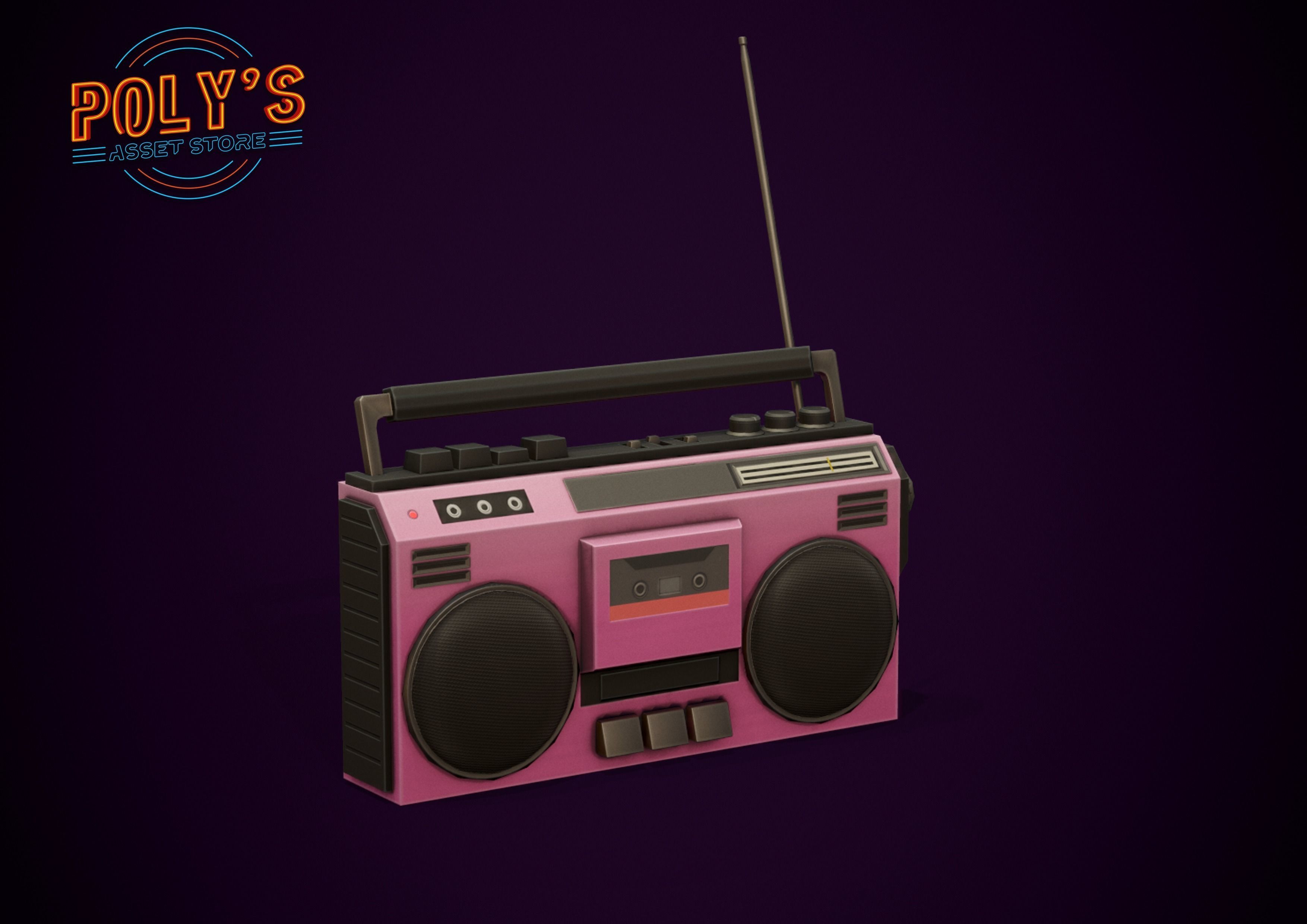 Radio Set - Low Poly Stylized  Low-poly 3D model_6