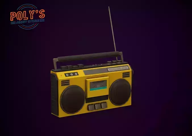 Radio Set - Low Poly Stylized  Low-poly 3D model