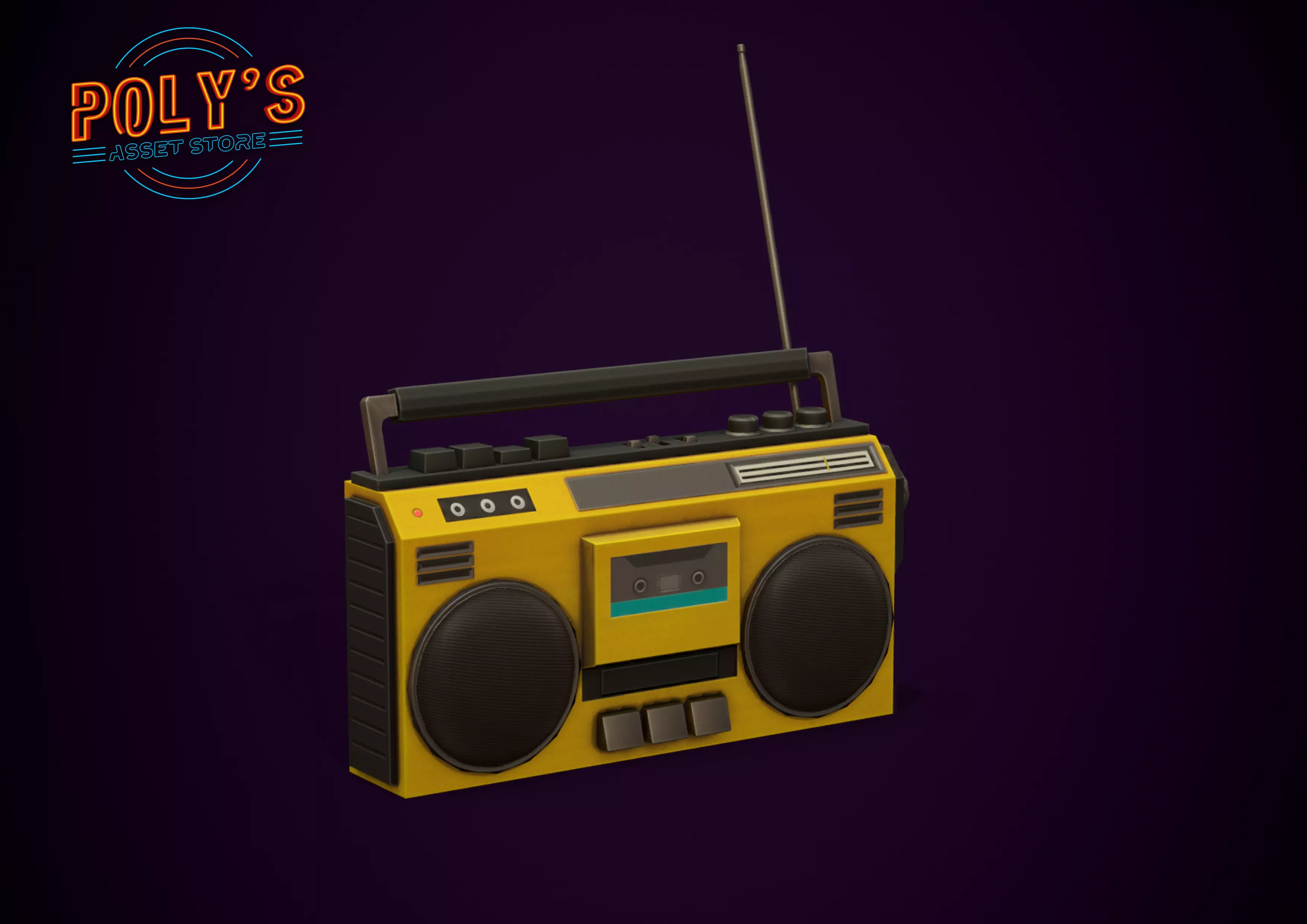 Radio Set - Low Poly Stylized  Low-poly 3D model_0