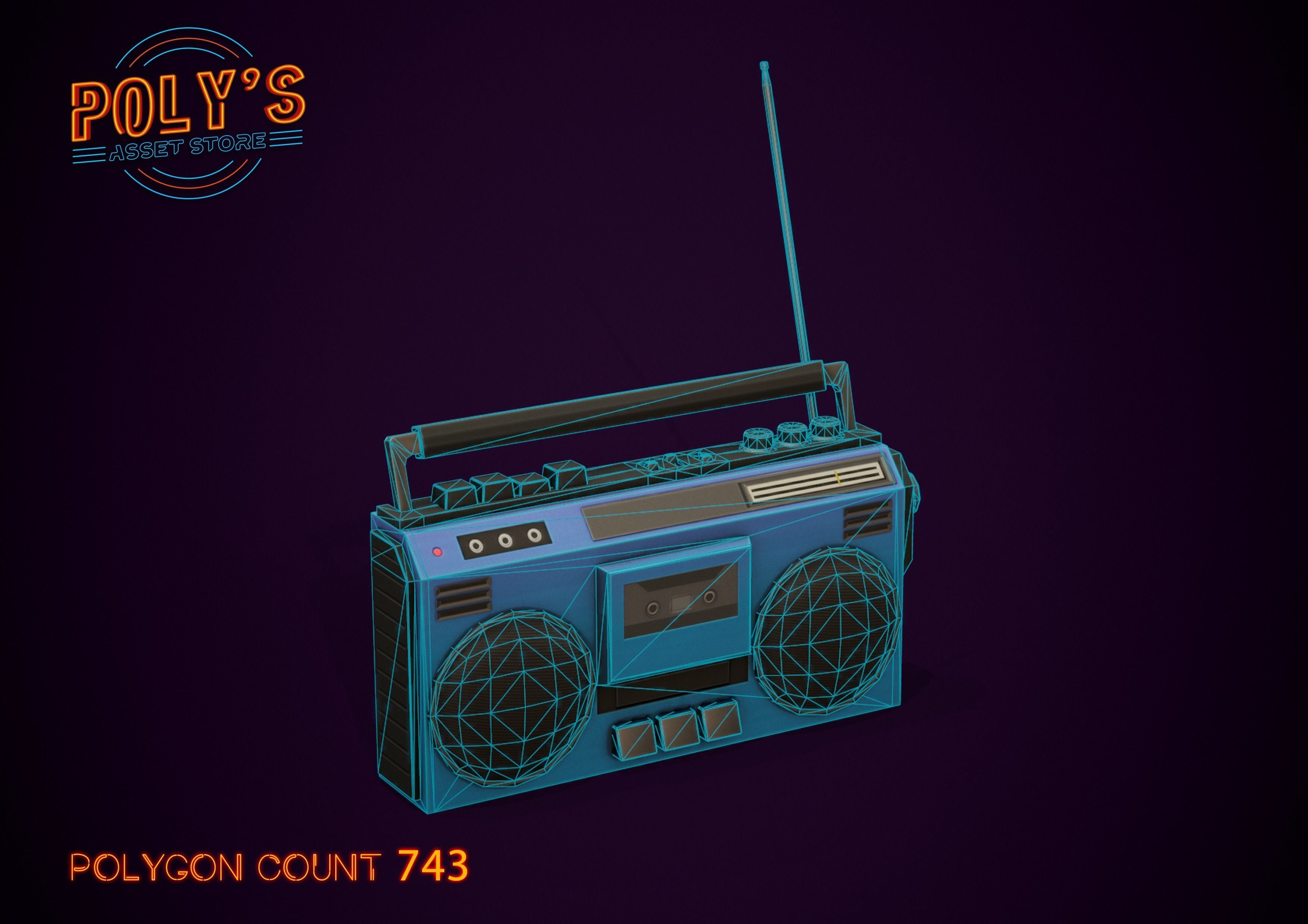Radio Set - Low Poly Stylized  Low-poly 3D model_4