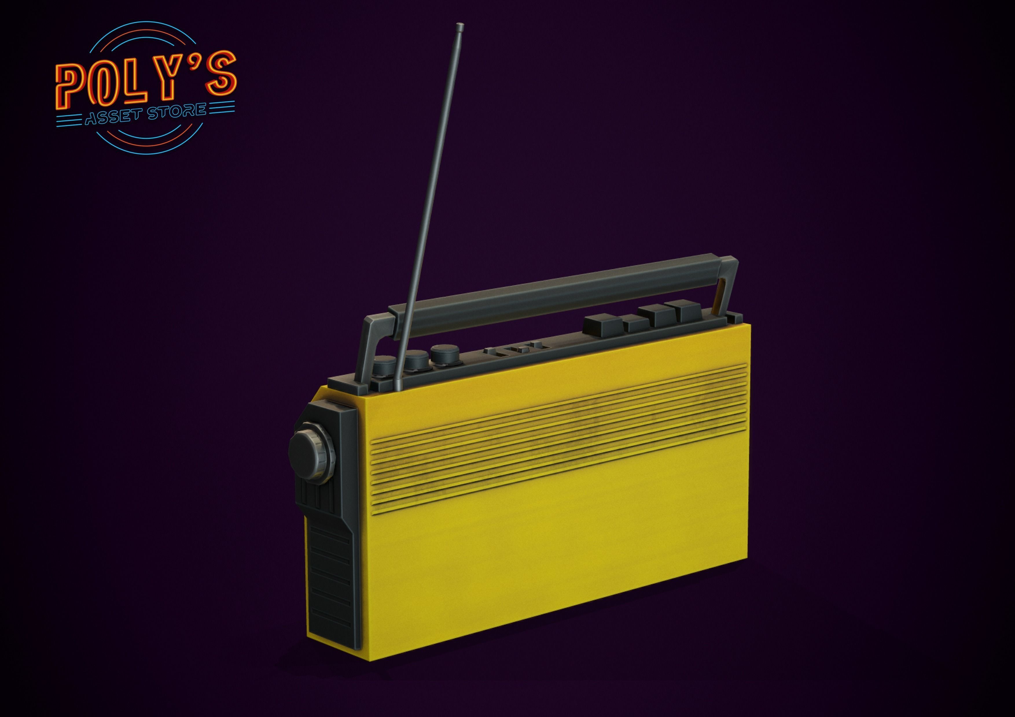 Radio Set - Low Poly Stylized  Low-poly 3D model_3