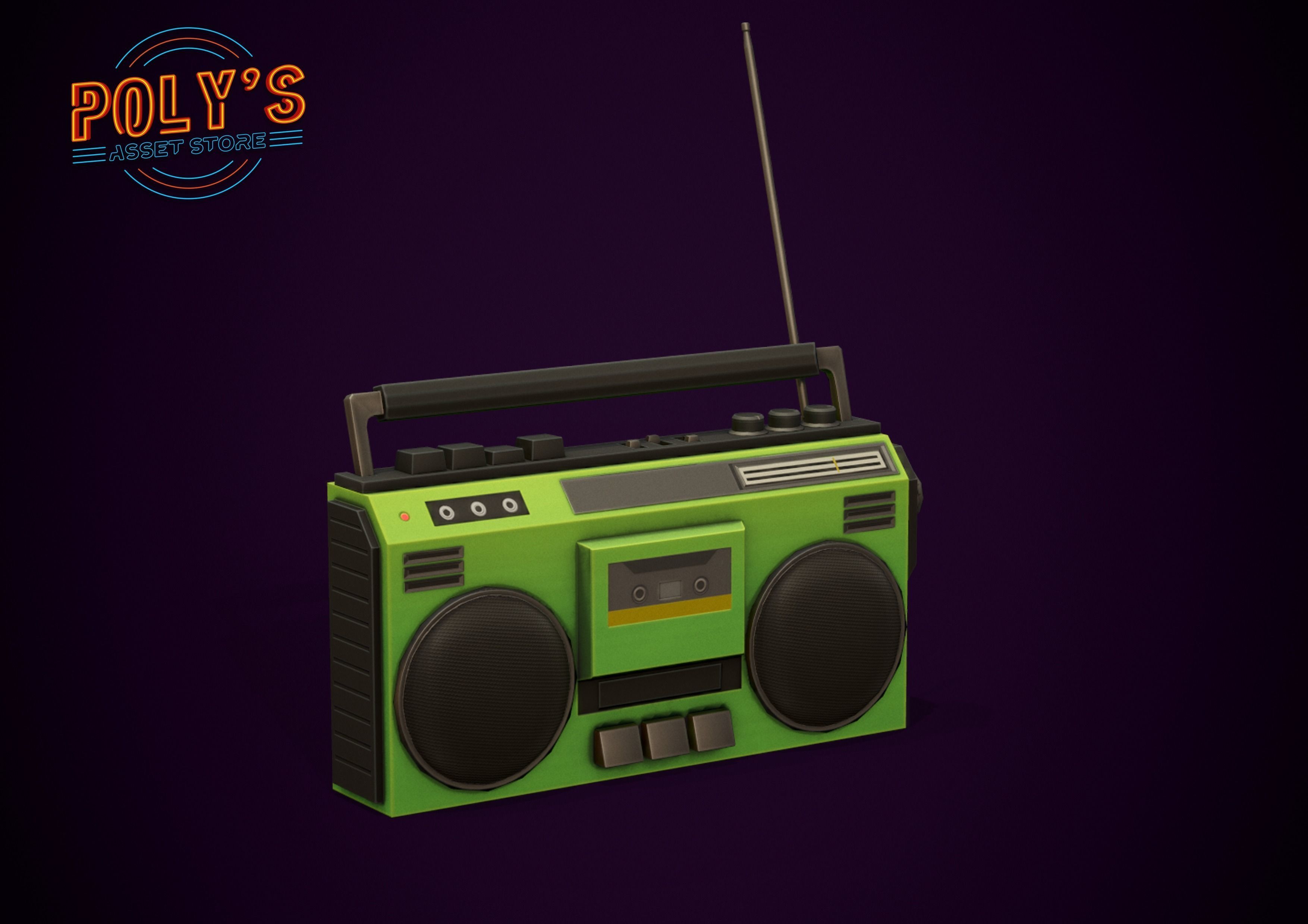 Radio Set - Low Poly Stylized  Low-poly 3D model_7