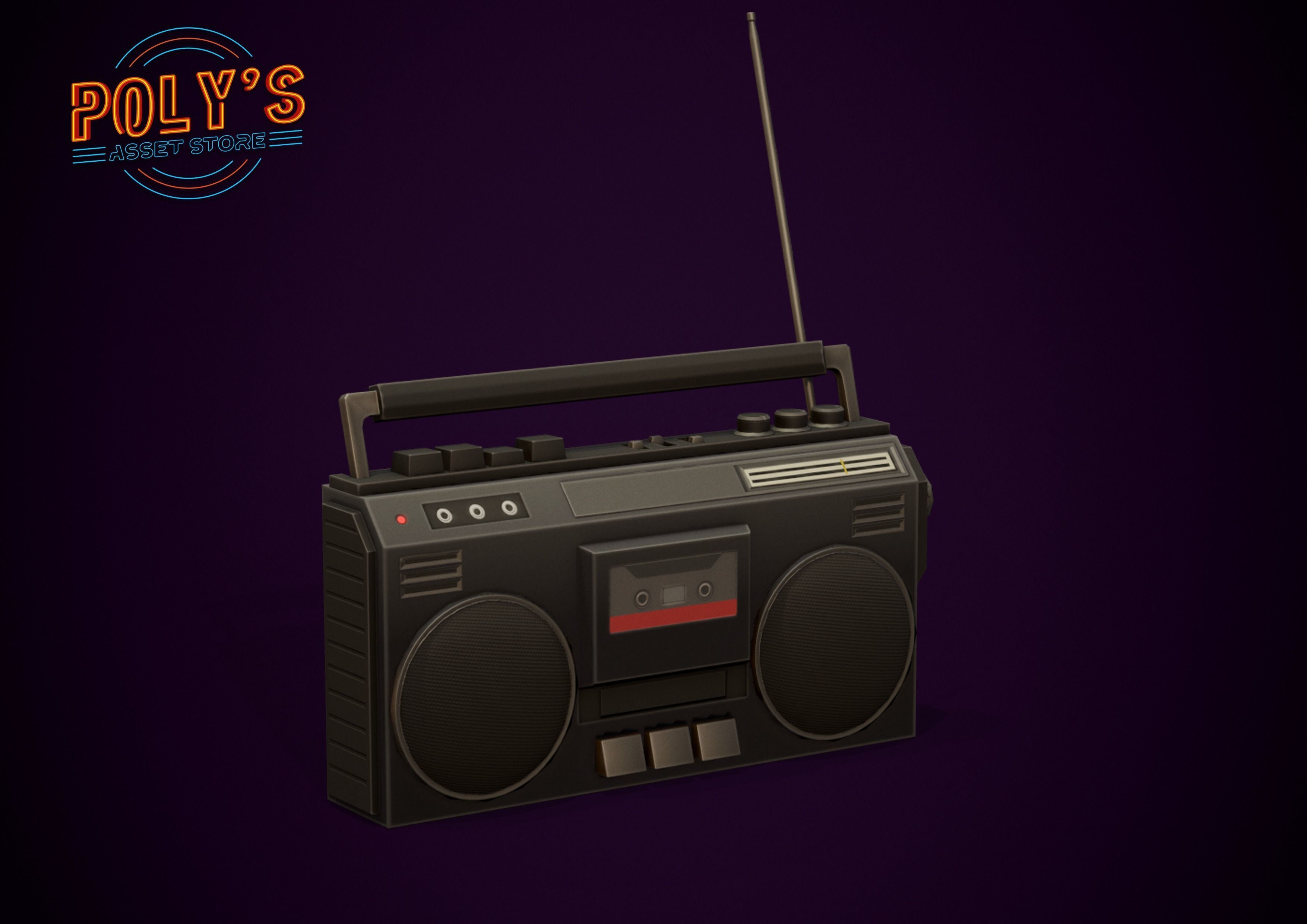 Radio Set - Low Poly Stylized  Low-poly 3D model_9