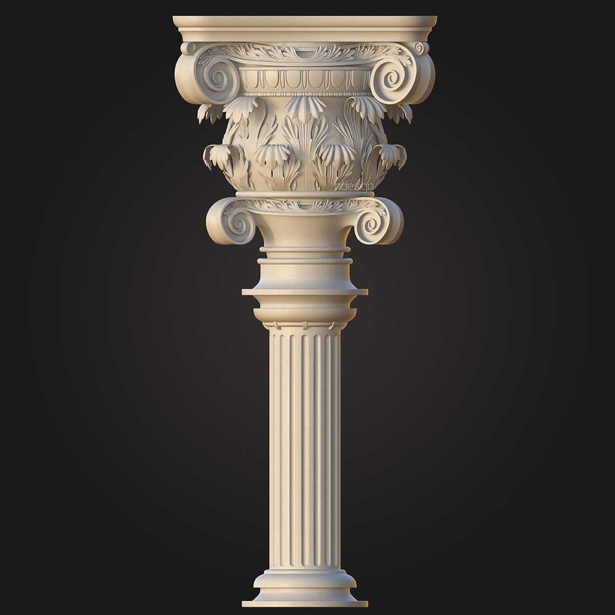 Classical column 3D model 3D model_2