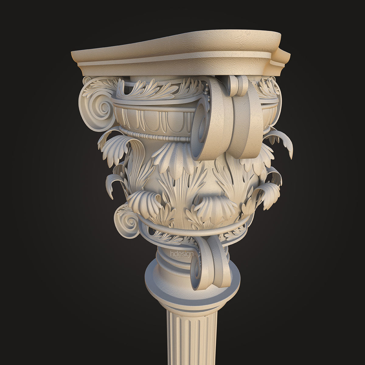 Classical column 3D model 3D model_1
