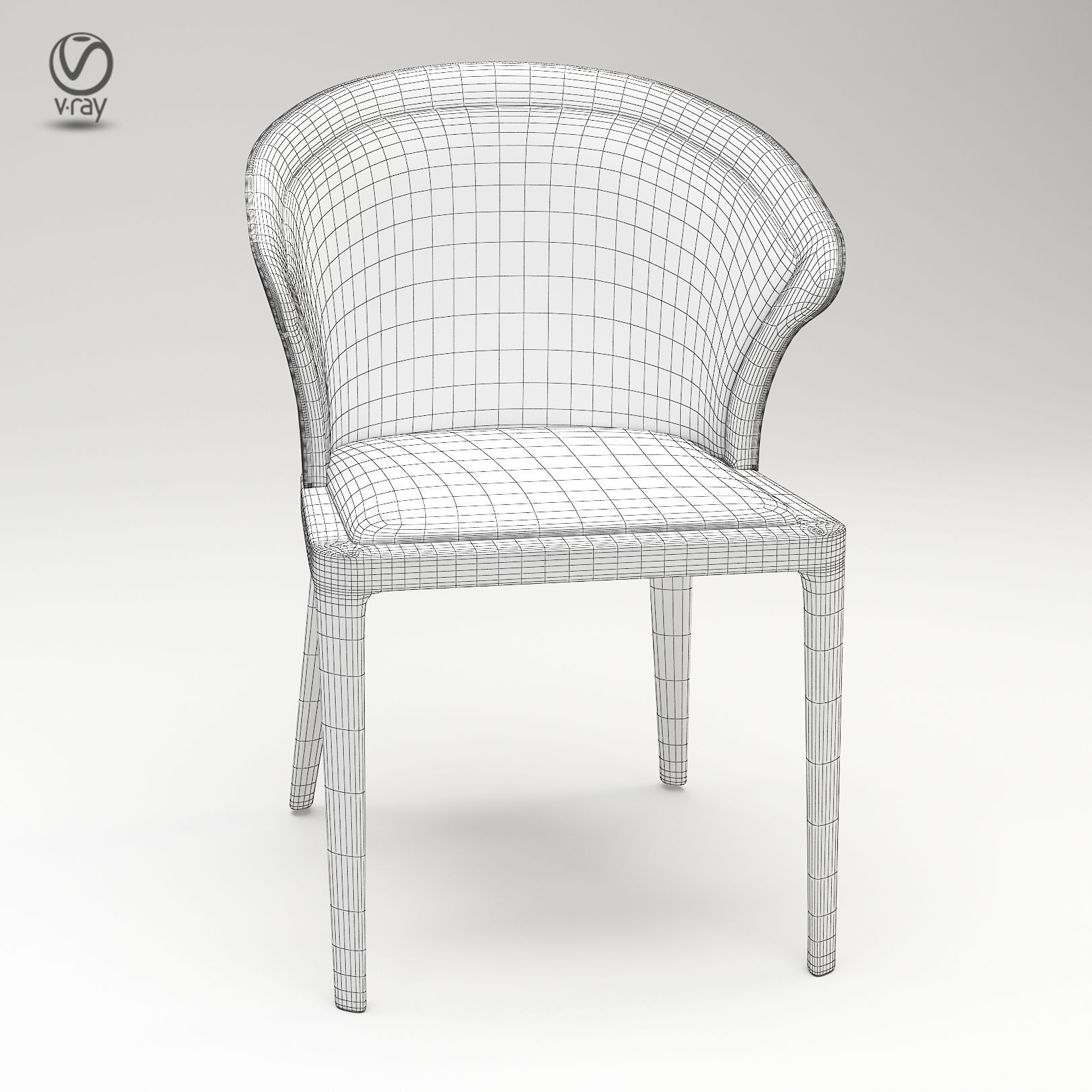 Dining chair 3D model_2