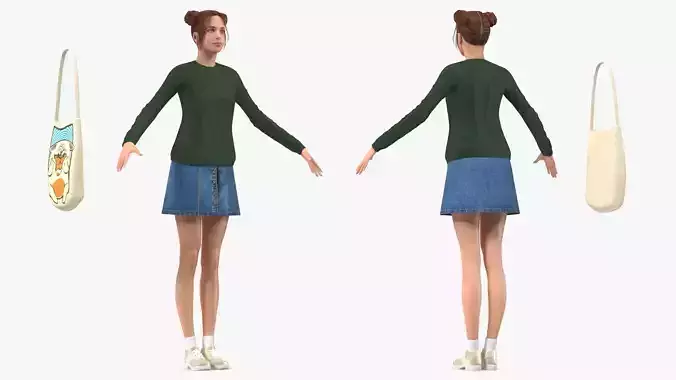 Urban Style Teenage Girl Neutral Pose