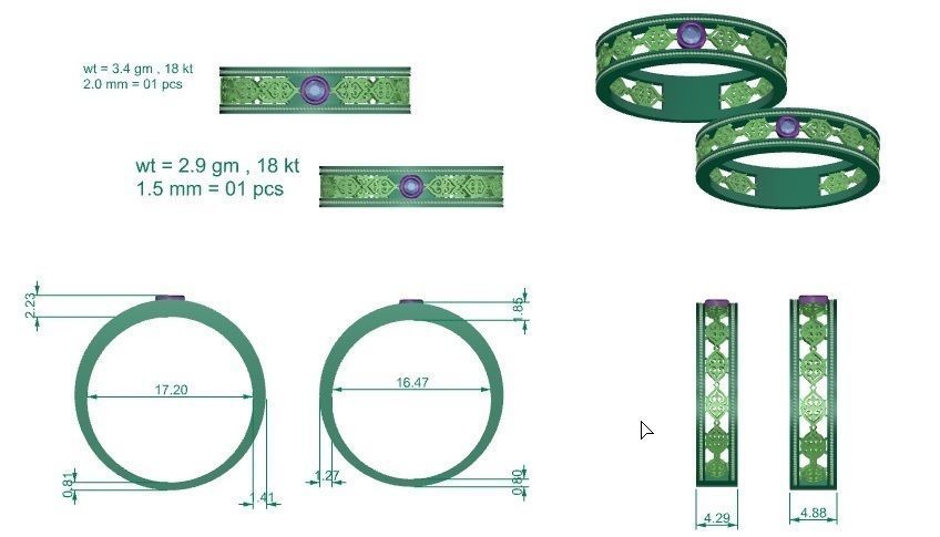 Band ring - 849ND-NI16 17 3D print model_10