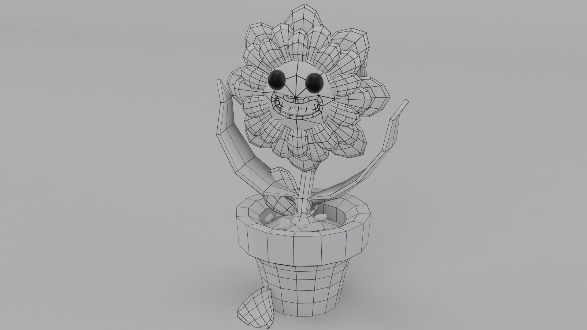 Dancing Flowers 3D LowPolygon Animated Low-poly 3D model_12