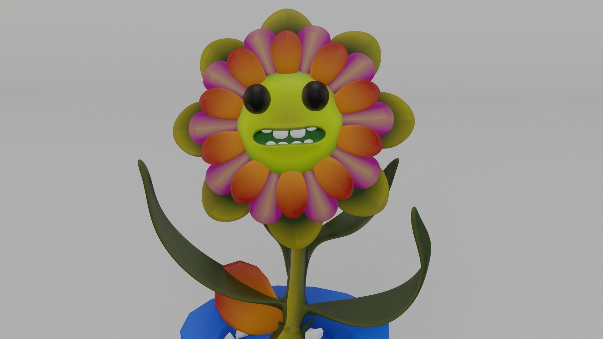 Dancing Flowers 3D LowPolygon Animated Low-poly 3D model_8