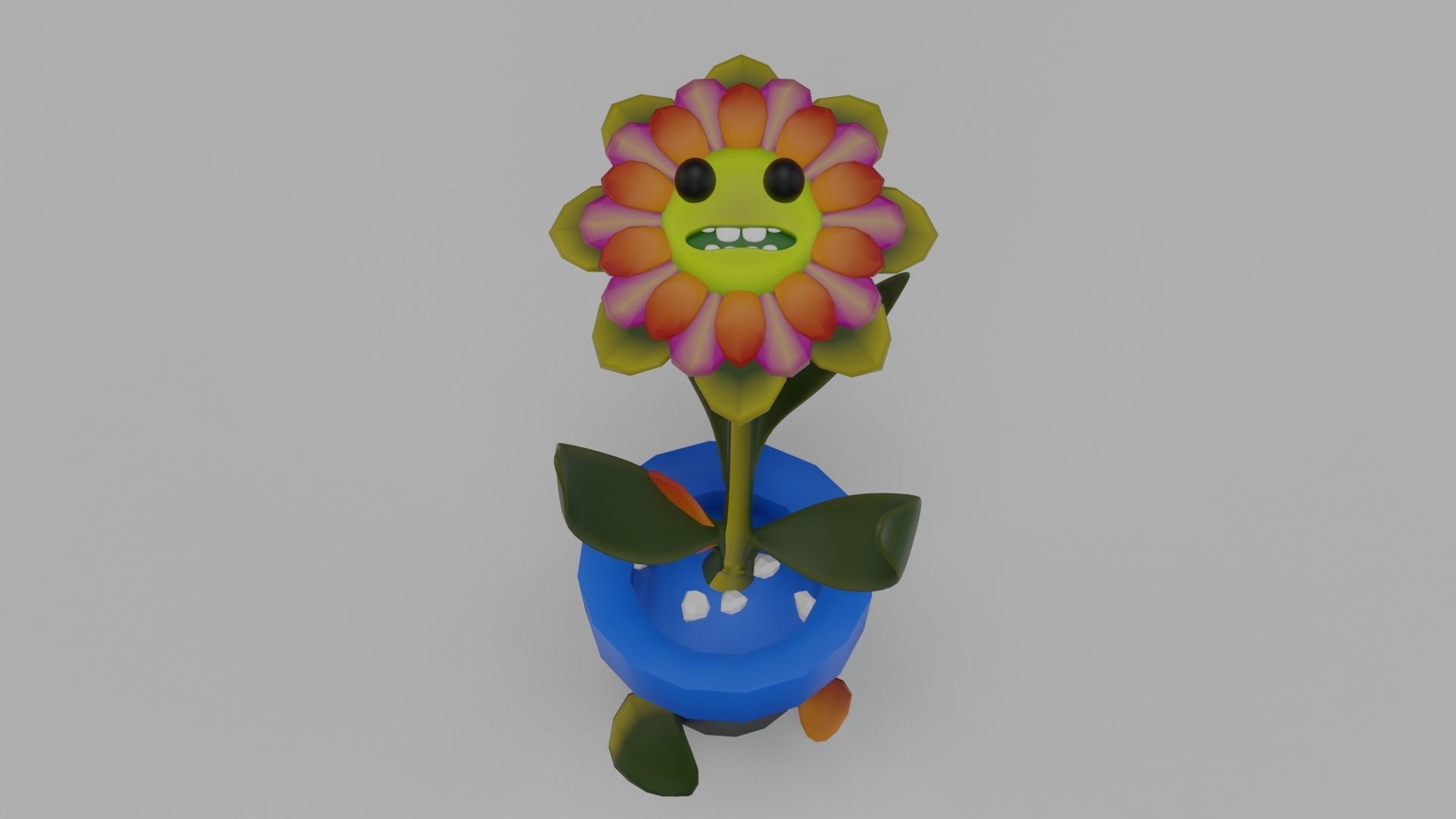 Dancing Flowers 3D LowPolygon Animated Low-poly 3D model_6