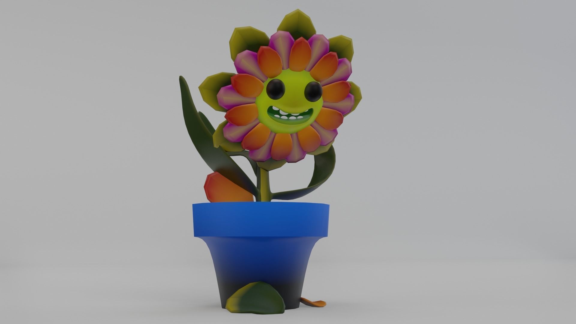 Dancing Flowers 3D LowPolygon Animated Low-poly 3D model_4