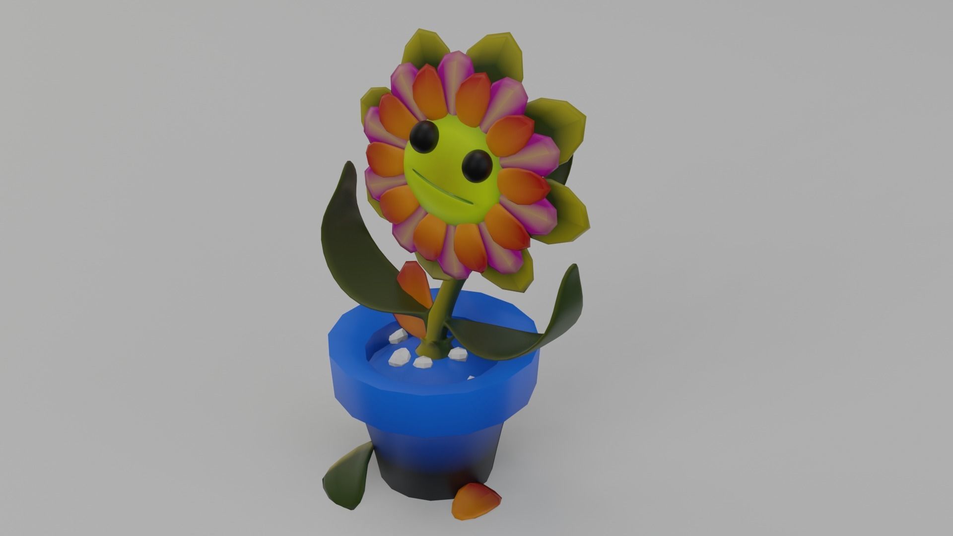 Dancing Flowers 3D LowPolygon Animated Low-poly 3D model_3