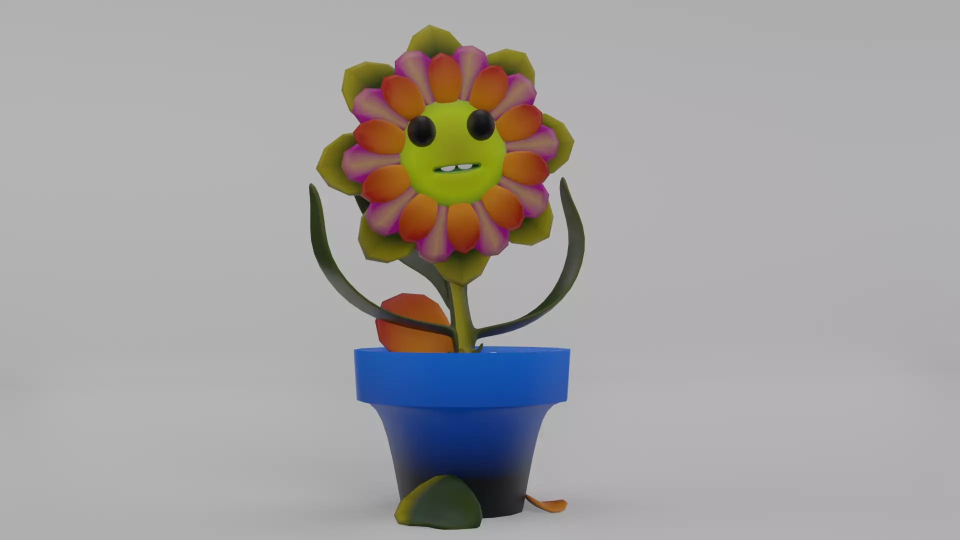 Dancing Flowers 3D LowPolygon Animated Low-poly 3D model_0
