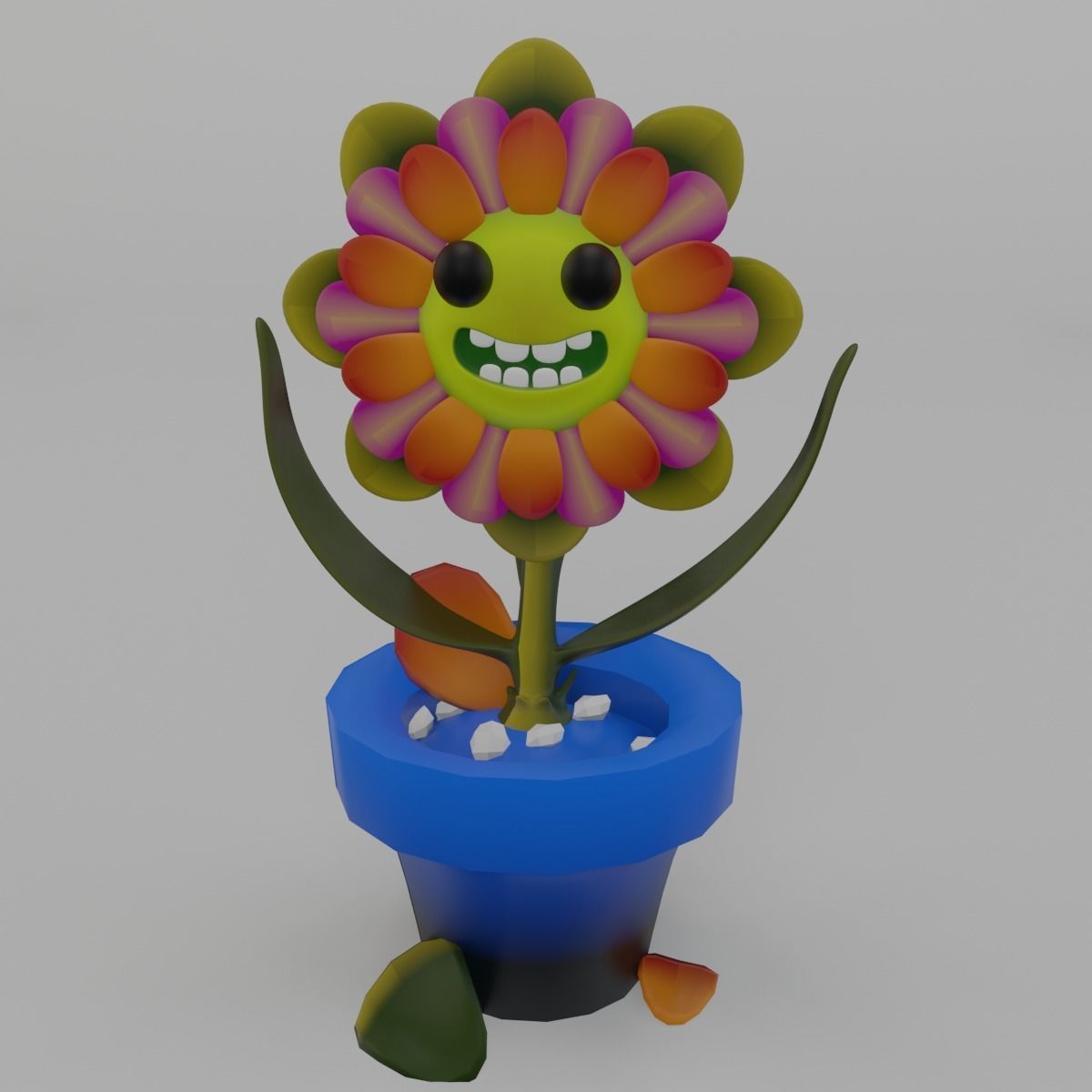 Dancing Flowers 3D LowPolygon Animated Low-poly 3D model_2