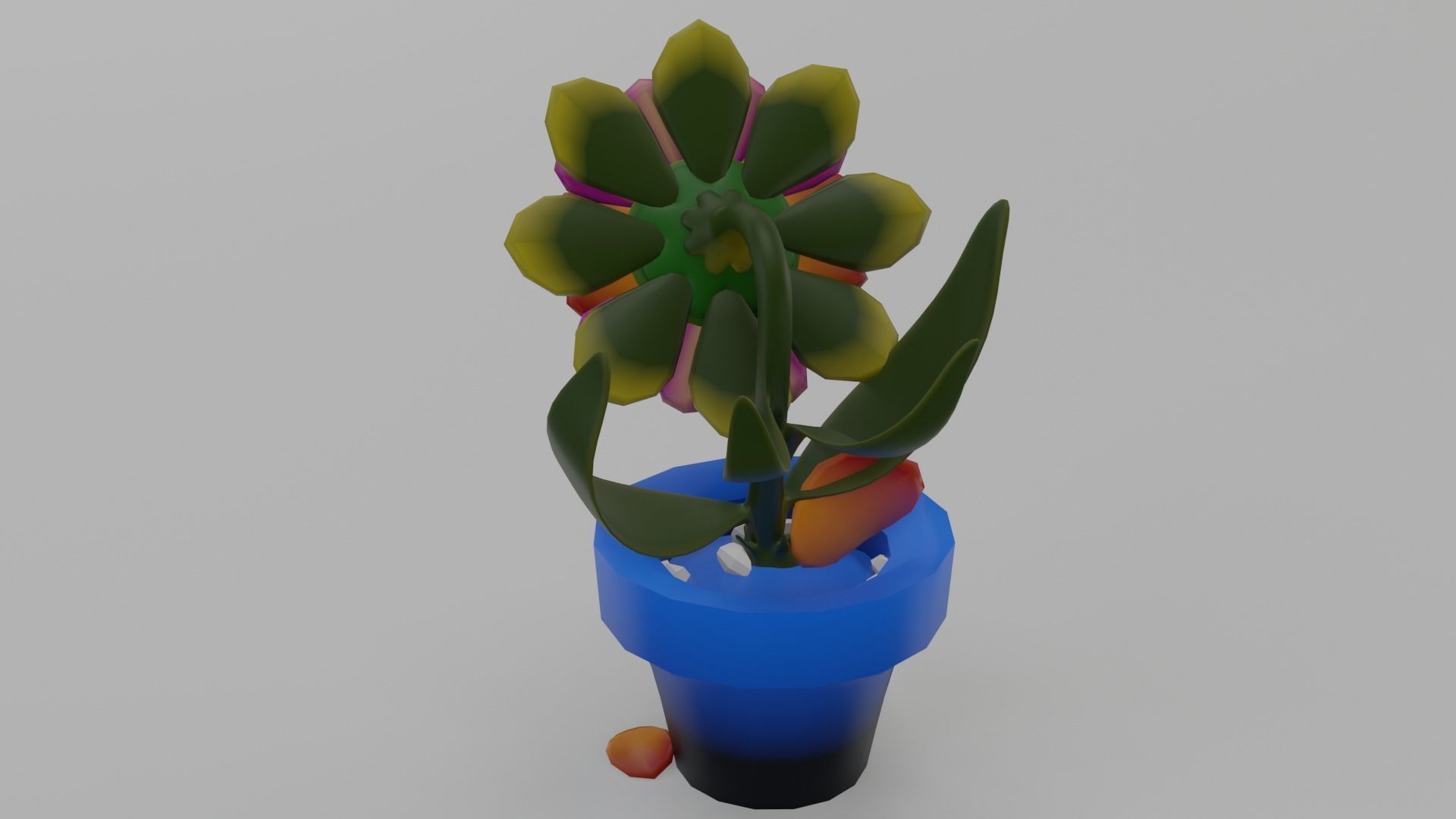 Dancing Flowers 3D LowPolygon Animated Low-poly 3D model_5