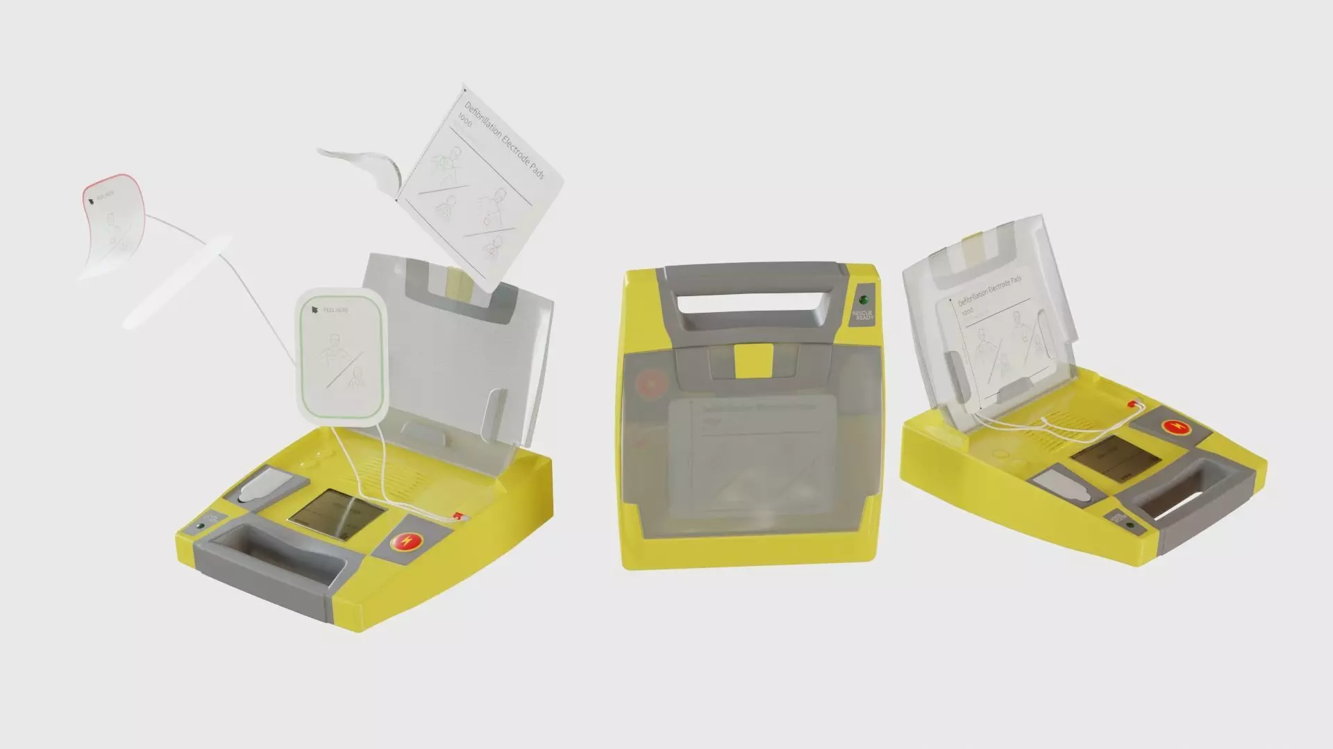 AED defibrillator 3D model_0