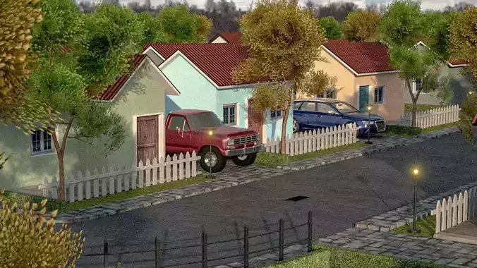 Suburb Neighbourhood Environment with a master house