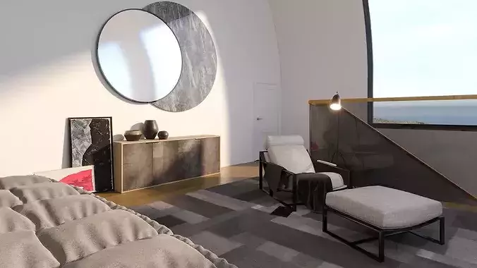 Mountain House - Full Interior Scene 3D model 2