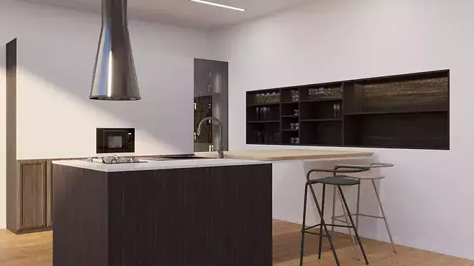 Mountain House - Full Interior Scene 3D model 4