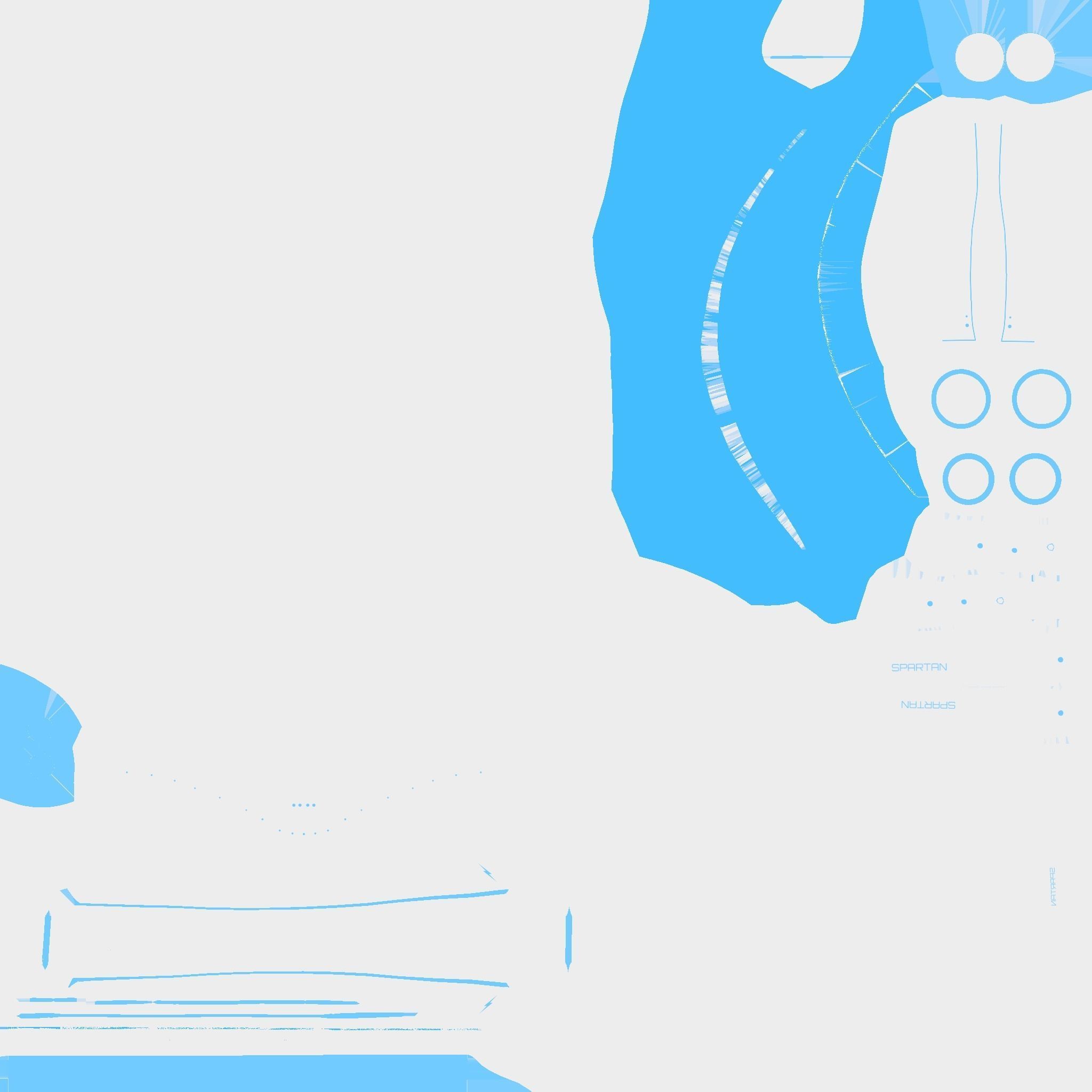 SciFi Spartan Helmet 01 White Blue - Character Design Low-poly 3D model_18