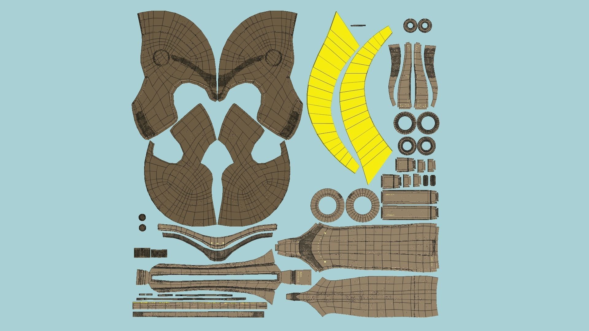 SciFi Spartan Helmet 03 Bronze - Character Design Low-poly 3D model_5