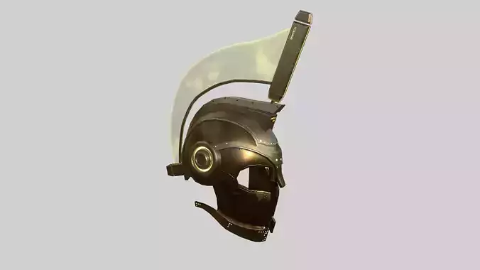 SciFi Spartan Helmet 03 Bronze - Character Design Low-poly 3D model